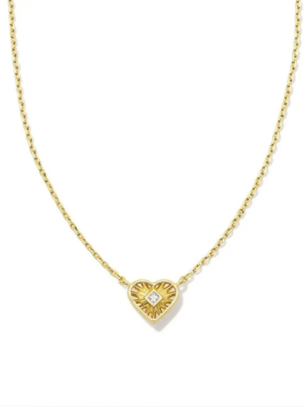 Kendra Scott Anna Sunburst Pendant Necklace - Gold: 14K Gold Over Brass, Lobster